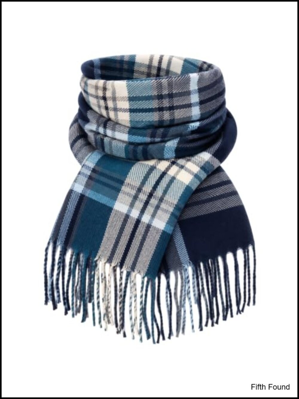Women's Chunky Plaid Blanket Scarf Shawl Wrap with Fringe Winter